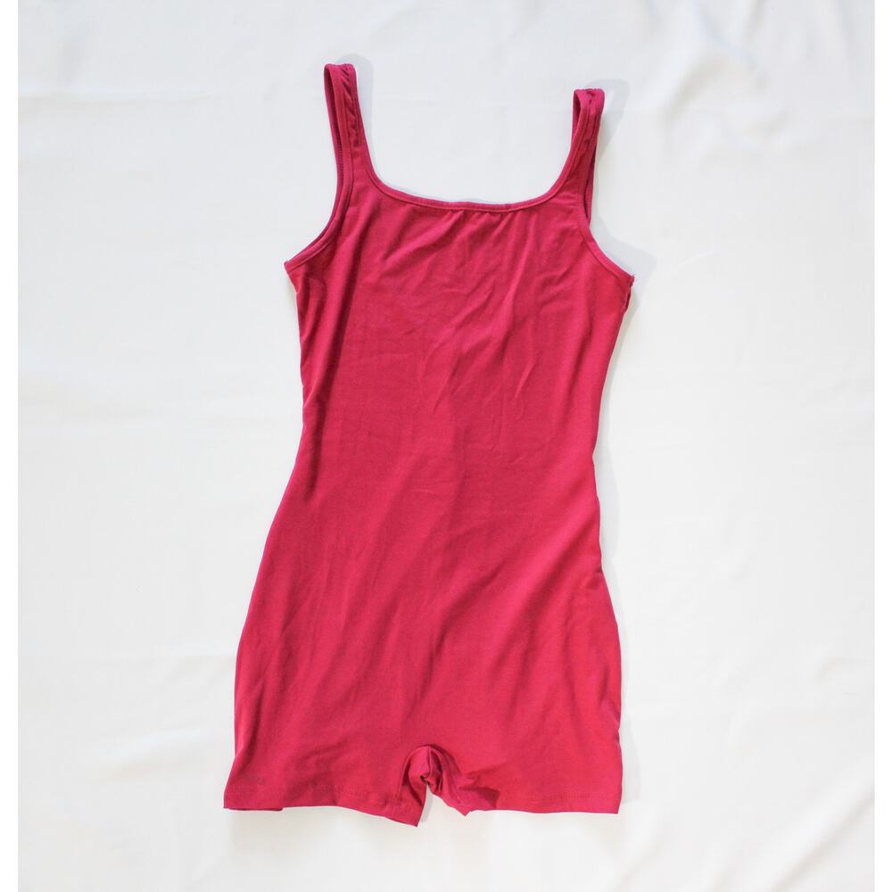 New Claret Size Small Backless Halter Tank Bodysuit Romper Activewear Shorts